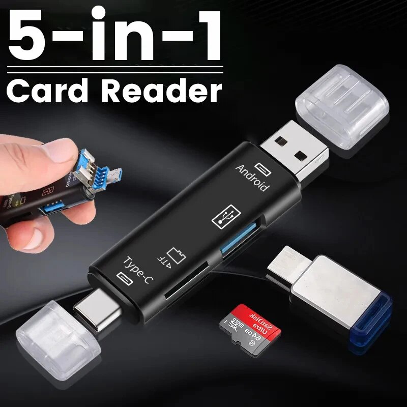 5 in 1 ٱ USB 2.0, C Ÿ, USB, ũ USB, Tf, SD ޸ ī , USB OTG ī  , ޴ ׼